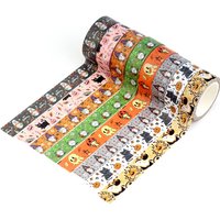 1X 10M Decorative Halloween Cat Pumpkin & Gnome Washi Tape Set for Scrapbooking Adhesive Masking Tape Cute Journaling Stationery