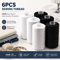 2Pcs 500M Sewing Thread Polyester Thread Strong And Durable Black White Sewing Threads For Hand Machines