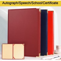 1PC PU Leather Paper Cover Certificate Cover Thicken File Page Folder Hosted Speech Folder Business Office Stationery Supplies