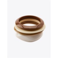 4pcs/set New Fashion Beige Brown Resin Bracelets Irregular Different Sized Bangle Minimalist Charms Jewelry for Women
