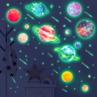 Creative Planet Meteor Luminous Wall Sticker Kids Room Background Decoration Decals Child Bedroom Decor Glow In The Dark Mural