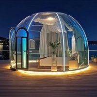 Modern Prefab Container House for Outdoor Camping Resort Glamping Transparent Bubble Tent Polycarbonate Dome for Hotels Sale