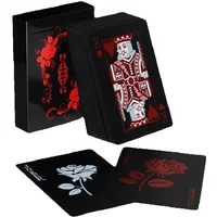 Rose Flower Frosted Waterproof Plastic Playing Cards Gift/Party/Family Game Magic Poker Individual Flower Cut Cards
