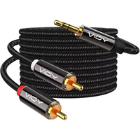 RCA To 3.5mm Stereo Audio Cable 100% Shield 3.5mm Male To 2RCA Male Aux Cord for Smartphone Tablet Speaker Home Theater HDTV Etc