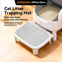 Pokpaw Cat Litter Mat Waterproof Double Layer Litter Trapping Mat Non Slip Pet Toilet Litter Box Mat Cats Accessories