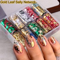 Colorful foil nail decorations, black and gold holographic nail foil glitter decorations, glittery starry sky foil stickers