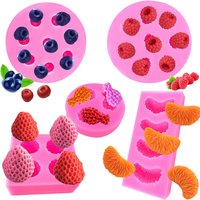 5 Pieces Strawberry Fruit Shape Molds Orange Raspberry Silicone Molds Pineapple Blueberry Cake Molds for Chocolate