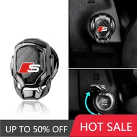 Car Start Stop Button Cover Carbon Fiber Emblems Pattern Ignition Switch Protector For Audi A4 A3 A5 A6 A7 A8 Q3 Q5 Q7 Q8 B5 B6