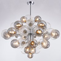 Luxury Smoke Gray Glass Bubble Ball Chandelier Living Room Nordic Bedroom Dining Hall Grape Pendant Lamp Home Lighting Fixtures