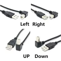 Type A Male To Type B Male 90 Degree Up & Down & Left & Right Angled USB 2.0 Printer Scanner Cable 50cm 150cm