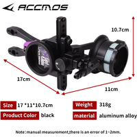 Compound Bow Sights 1Pins Sight 4X 6X 8X Lens Set for Hunting Target Shooting Archery Accessories