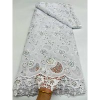 African Guipure Cord Lace Fabric With Rhinestone 2026 High Quality Water Soluble Lace Nigerian Party Dress Sewing
