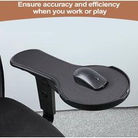 Ergonomic Arm Rest Mouses Pad Black Chair Arm Rest Adjustable Attaches To Chair Mouses Extension Tray Home