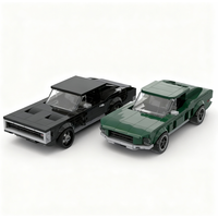 583PCS MOC City Champions Super Car Bullitt Double Pack 68 Charger Mustang 8 Wide Model Technology DIY Assembly BricksGift Home