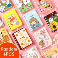 4PCS Oil Painting Landscape A7 Coil Notebook Cute Mini Portable Notepad Notebook Learning and Office Supplies
