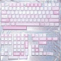 Cute Pink Lamb Cherry MOA Profile PBT Keycaps 130 Keys Keycap Set for Magnetic Switch Mechanical Keyboard