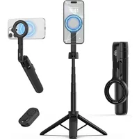 VRIG TP-27 25"/65cm Magnetic Phone Tripod Extendable Selfie Stick Double-side Strong Magnet Tripod with Cold Shoe 360 Rotation