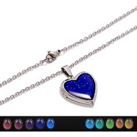 Heart Locket Pendant Mood Necklace Emotion Women Men Lovers Photo Frame Box Choker Necklaces Fashion Love Jewelry