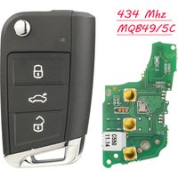 Jingyuqin Remote Car Key 434Mhz MQB49/5C For Volkswagen VW Golf Polo T-CROSS 2017-2021 Skoda Seat Hu162t Keyless Housing Case