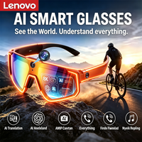 Lenovo 2026 New AI Smart Glasses 1080P 8MP Camera ChatGPT Anti Shake Sport Sunglasses Cycling Video Photo Dual Mic 32GB