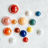 Living Room Wall Pendant Three-dimensional Round Ceramic Candy-colored Accessories Bedroom Wall Decoration Patch DIY Accessories