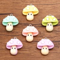 10pcs Cute Mushroom Charms for Jewelry Making Findings Resin Vegetable Charm Pendants Flatback Diy Earrings