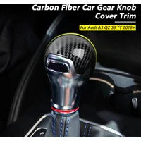 Carbon Fiber Gear Stick Shift Knob Handle Cover Trim for Audi A3 8V Q2 S3 TT 2016 2017 2018 2019 2020 Car Interior Accessories