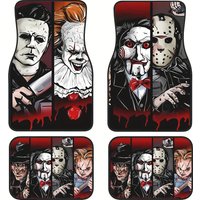 4-Pack Anime Theme Car Floor Mats - Universal Front/Rear Fit, Anti-Slip Waterproof Easy Clean, Fits Most Vehicles