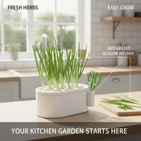 Multifunctional Hydroponic Pot for Regrowing Scallions And Garlic,Comes with a Scissor Support Frame for Easy Access to Scissors
