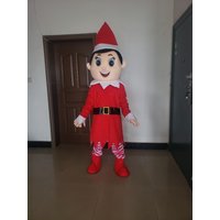 Cute Red Elf Boy Mascot Costumes Adult Cosplay Hot Character Fancy Dress Suits Christmas Carnival Birthday Party Event Props