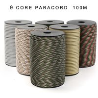 100m 550 Militärs Standard 9-Kern Paracord Seil 4mm Outdoor Fallschirm Schnur Überleben Regenschirm Zelt Lanyard Riemen Wäschele