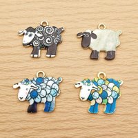 10pcs Sheep Charm Diy Jewelry Making Accessories Earring Keychain Bracelet Pendant Craft Supplies Alloy Metal Gold Plated