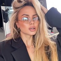 Trendy Cat Eye Sunglasses Rimless Oval Sun Glasses for Men Women Fashion UV400 Driving Shades Y2K Frameless Gradient Eyewear