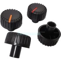 5pcs Plastic Stripes Black Cap 21×19MM Potentiometer Encoder Switch Knob Plum Shaft 6MM