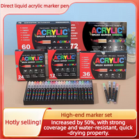 24/36/48/60/72 Colors Acrylic Paint Pens Markers Brush Tip Paint Markers For Rock Canvas Wood Ceramic Adult Coloring DIY Crafts