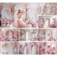 Mehofond Photography Background Pink Peony Floral Panel White Room Adult Birthday Maternity Portrait Decor Backdrop Photo Studio