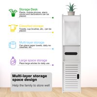 White Waterproof Bathroom Floor Cabinets,Free Standing Storage Cabinet with Door and Shutters,for Bathroom,Living room,Corridor