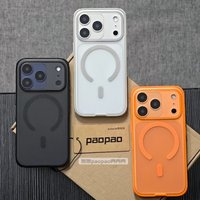 For iPhone 17 Pro Max Case For MagSafe Magnetic Matte Particle Transparent Acrylic Skin Feel Hard Back Cover Shockproof Bumper