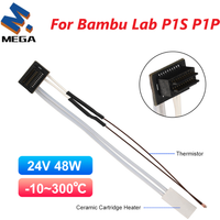 For Bambulab P1S Thermistor Bambu Lab P1P Bamboo Lab Heater 24v 48w Ceramic Cartridge Heater Temperature Sensor for Bambu Hotend