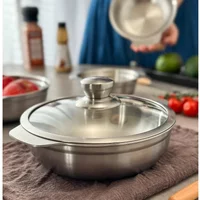 304 Stainless Steel Kid's Rice Bowl Double Ear Thicken Noodle Bowl Multifunctional Salad Container Heatable Utensils For Kitchen