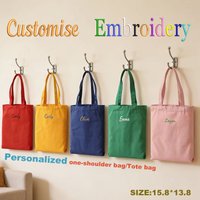 Customised embroidery/Standard style 2 options, Personalized canvas shoulder bag, large-capacity tote, back-to-school season,!
