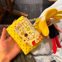 Ins Style Cute Little Fresh Japanese Bear CCD Storage Bag Cartoon Decorative Coin Purse Student Key Bag Short Card Bag Cute Gift