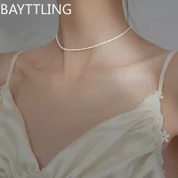 Popular 925 Sterling Silver Sparkling Clavicle Chain Choker Necklace For Women Fine Jewelry Wedding Party Birthday Gift