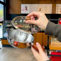 Stainless Steel Milk Pot With Wooden Handle Compact Cooking Pot For Frying Eggs And Heating Milk