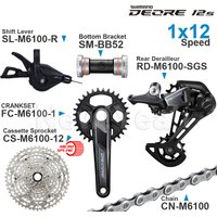 SHIMANO DEORE M6100 12v Groupset Shifter Rear Cassette Sprocket Chain CRANKSET 1x12-speed Bottom Bracket parts for MTB bike
