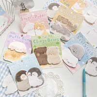 50pcs Convenience stickers, cute and creative piles of cute pets, tearable notes, student office stationery messages, N stickers