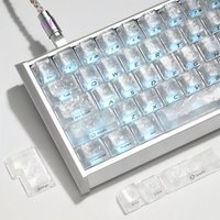 132 key ice carbon patterned keycap, carbon fiber textured translucent side engraved original mechanical magnetic shaft keycap