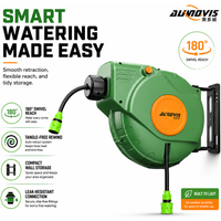AUOVIS Retractable Garden Hose Reel Wall Mounted Auto Rewind Water Hose Storage for Car Washing Garden Watering