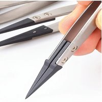 1pcs ESD Safe Precision Tweezers Anti Static Tips with Heavy Duty Metal for Electronics Jewelry Repair Stainless Steel Tweezers