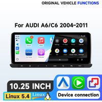 Hizpo 12,3'' 10,25'' Linux-System Intelligenter Bildschirm für AUDI A6 C6 2004-2011 Touch-Display Airplay Autoradio-Player Stereo GPS-Navigation Audio Original Auto-CD-Player IDrive-Knopf Radar-Kamera